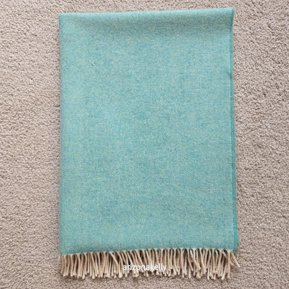 McNutt Wool Scarf Green Herringbone Ireland
